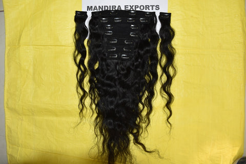 Natural Black Clip in Extension 18" inch 1 Set